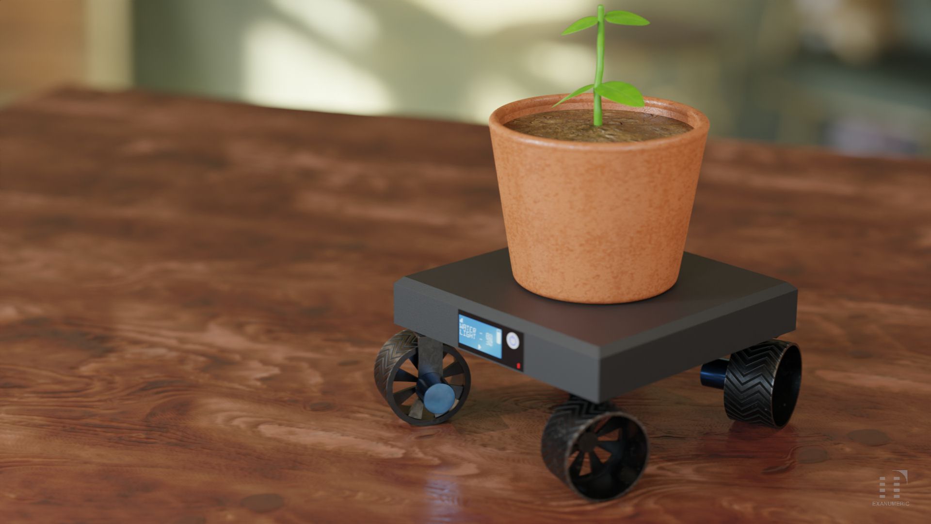 Image générée en 3D - Une plante sur un robot - Tous droits réservés